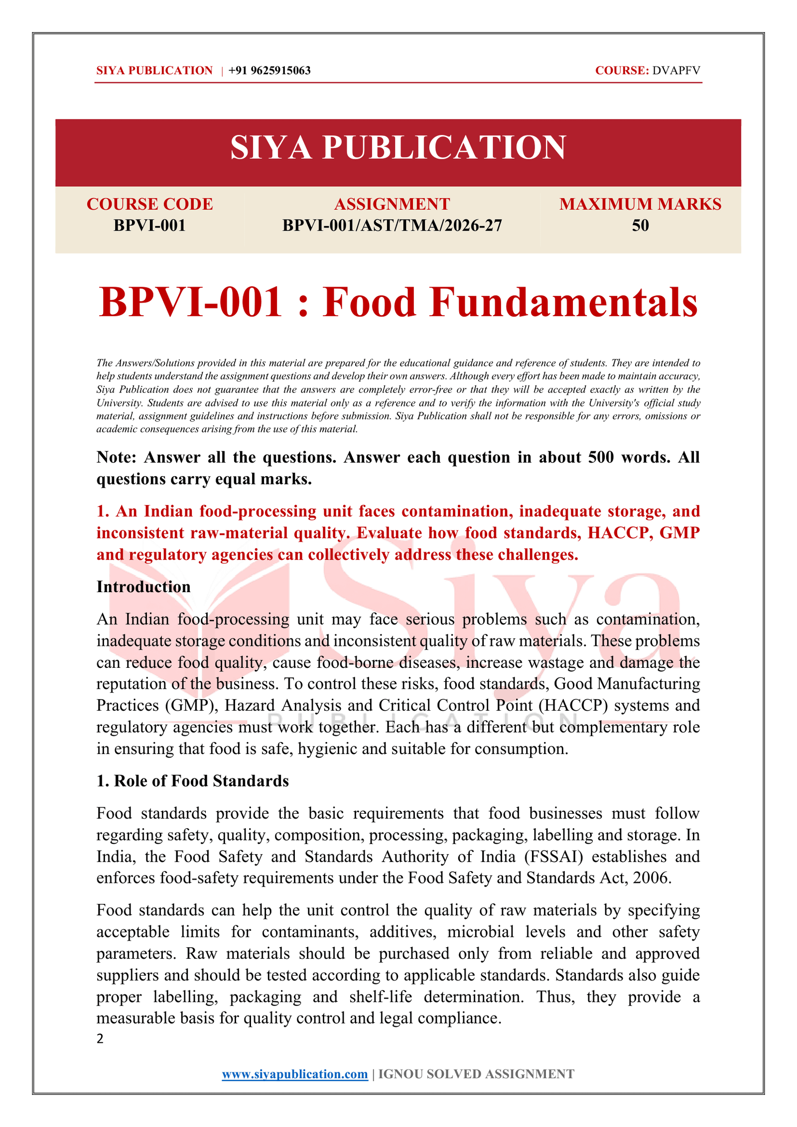 IGNOU BPVI-001 Solved Assignment 2026-27 – English Medium - Image 2