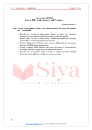 IGNOU BPVI-003 Solved Assignment 2026-27 – English Medium