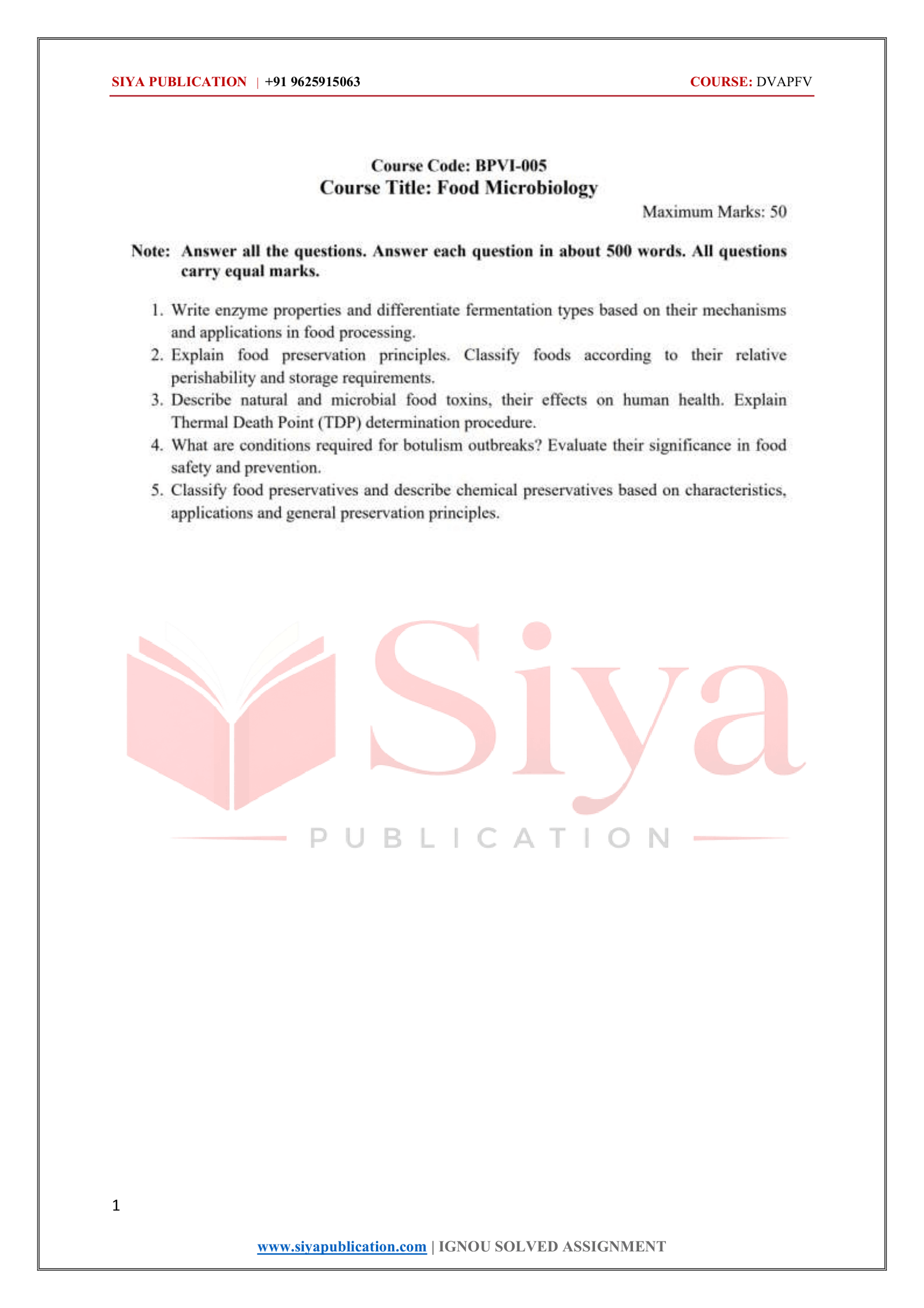 IGNOU BPVI-005 Solved Assignment 2026-27 – English Medium
