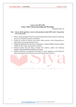 IGNOU BPVI-008 Solved Assignment 2026-27 – English Medium