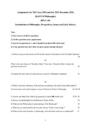 IGNOU BPYC-101 Solved Assignment 2026-27 – English Medium