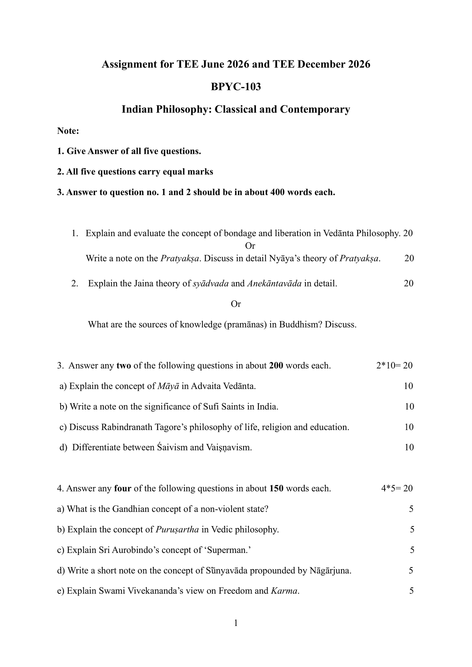 IGNOU BPYC-103 Solved Assignment 2026-27 – English Medium