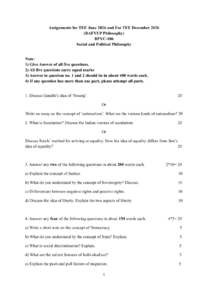 IGNOU BPYC-106 Solved Assignment 2026-27 – English Medium