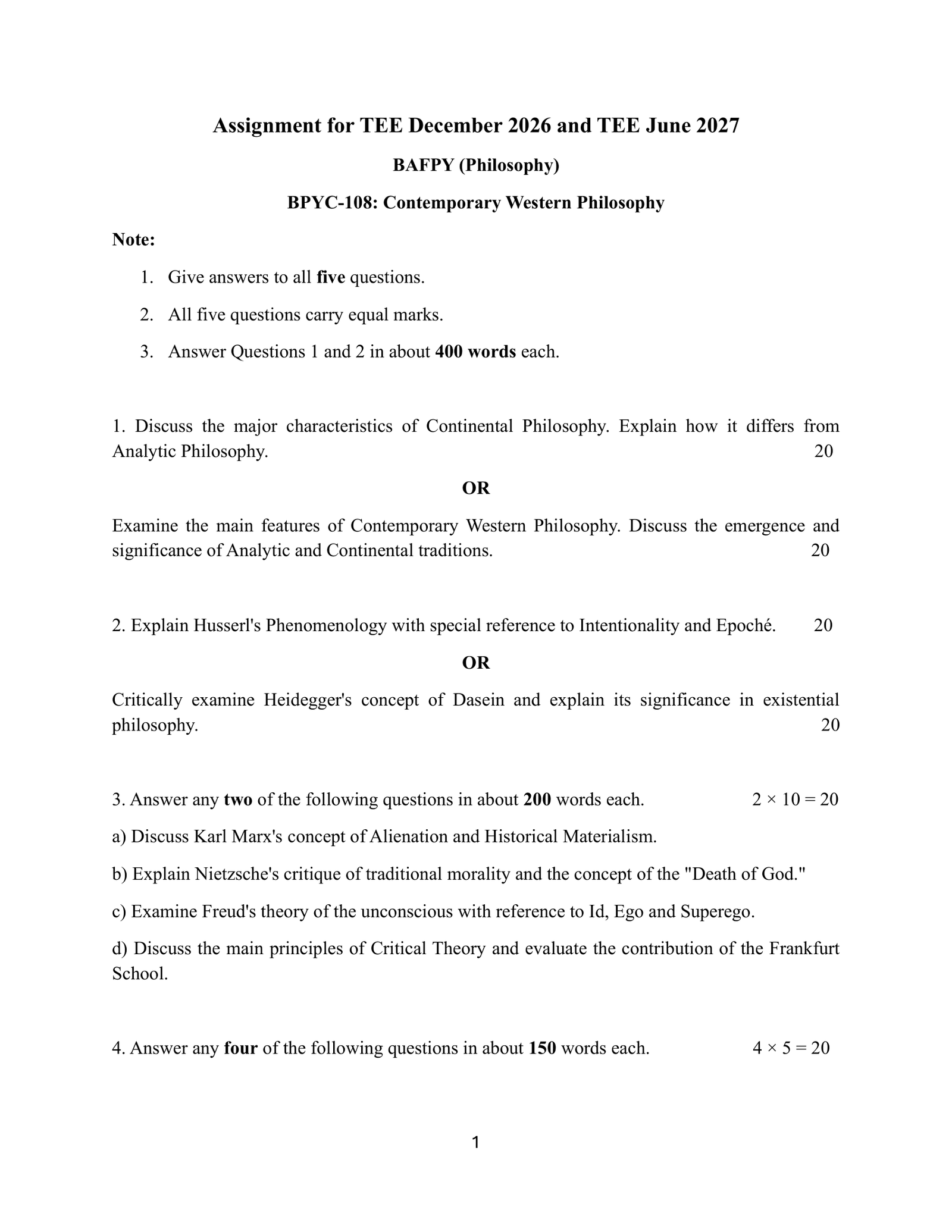 IGNOU BPYC-108 Solved Assignment 2026-27 – English Medium