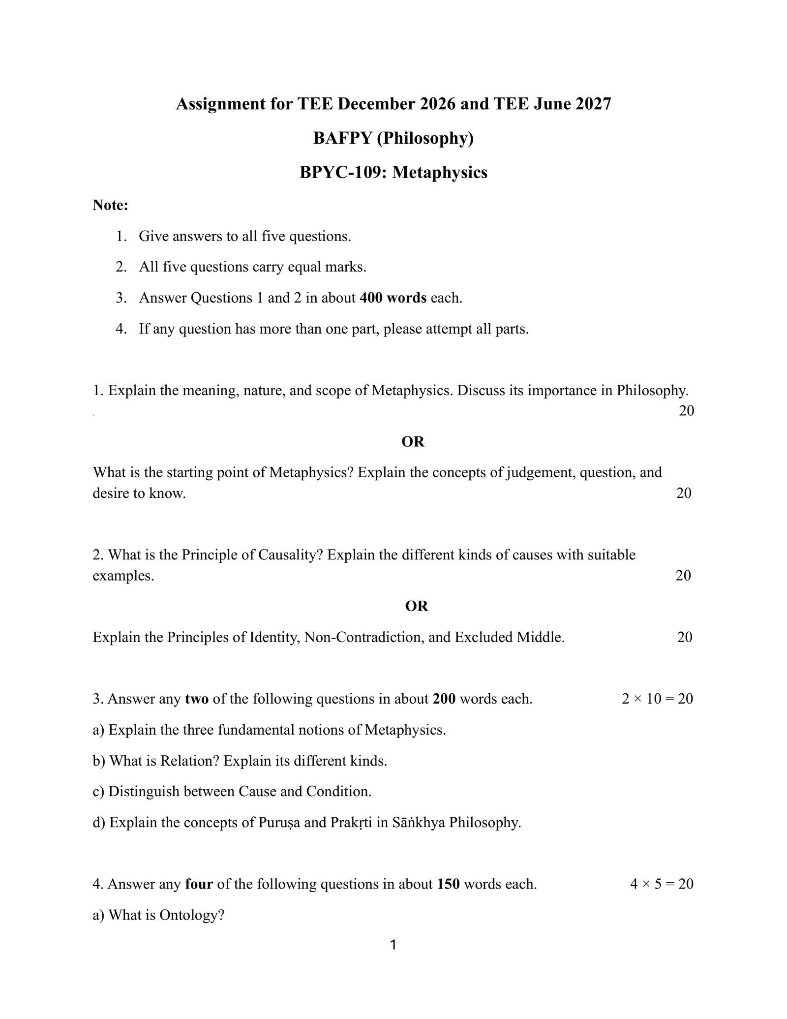 IGNOU BPYC-109 Solved Assignment 2026-27 – English Medium