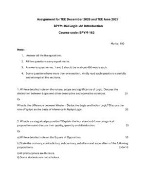 IGNOU BPYM-163 Solved Assignment 2026-27 – English Medium