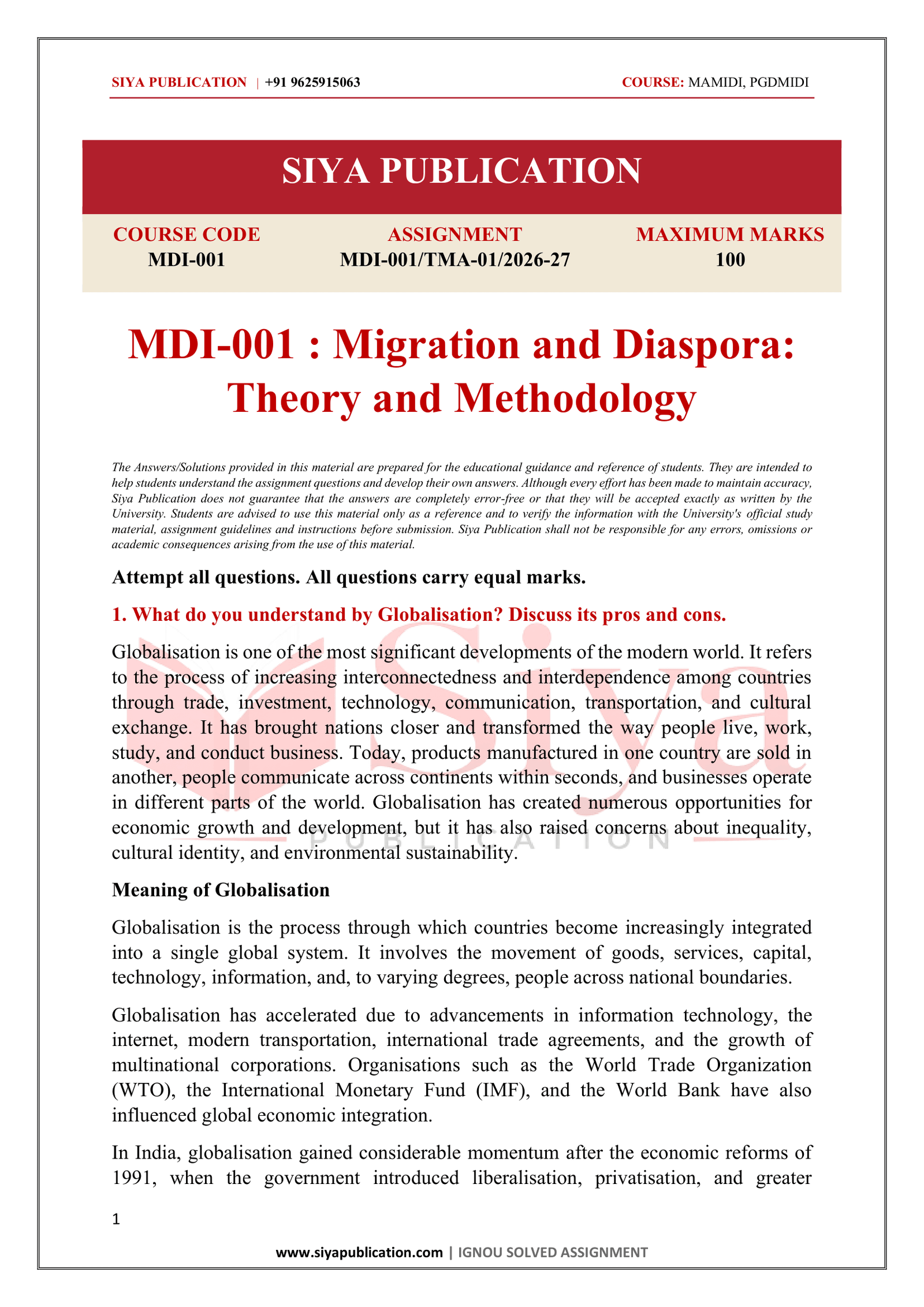 IGNOU MDI-001 Solved Assignment 2026-27 – English Medium - Image 2