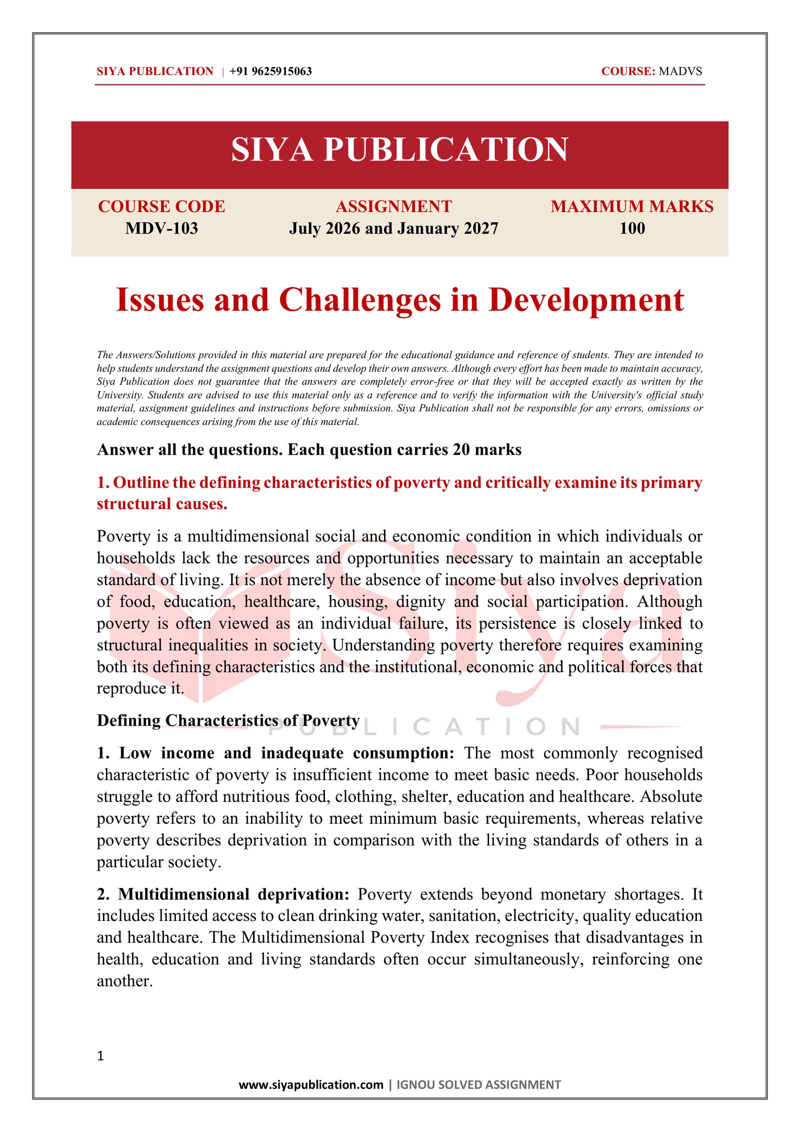 IGNOU MDV-103 Solved Assignment 2026-27 – English Medium - Image 2