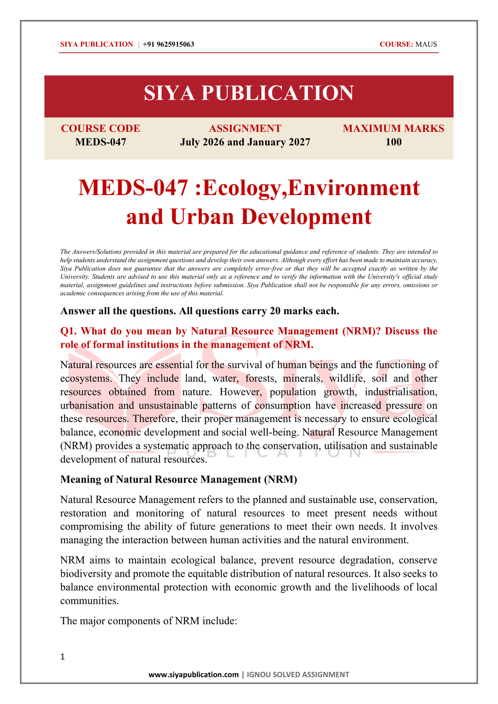 IGNOU MEDS-047 Solved Assignment 2026-27 – English Medium - Image 2