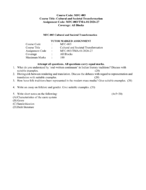 IGNOU MFC-003 Solved Assignment 2026-27 – English Medium