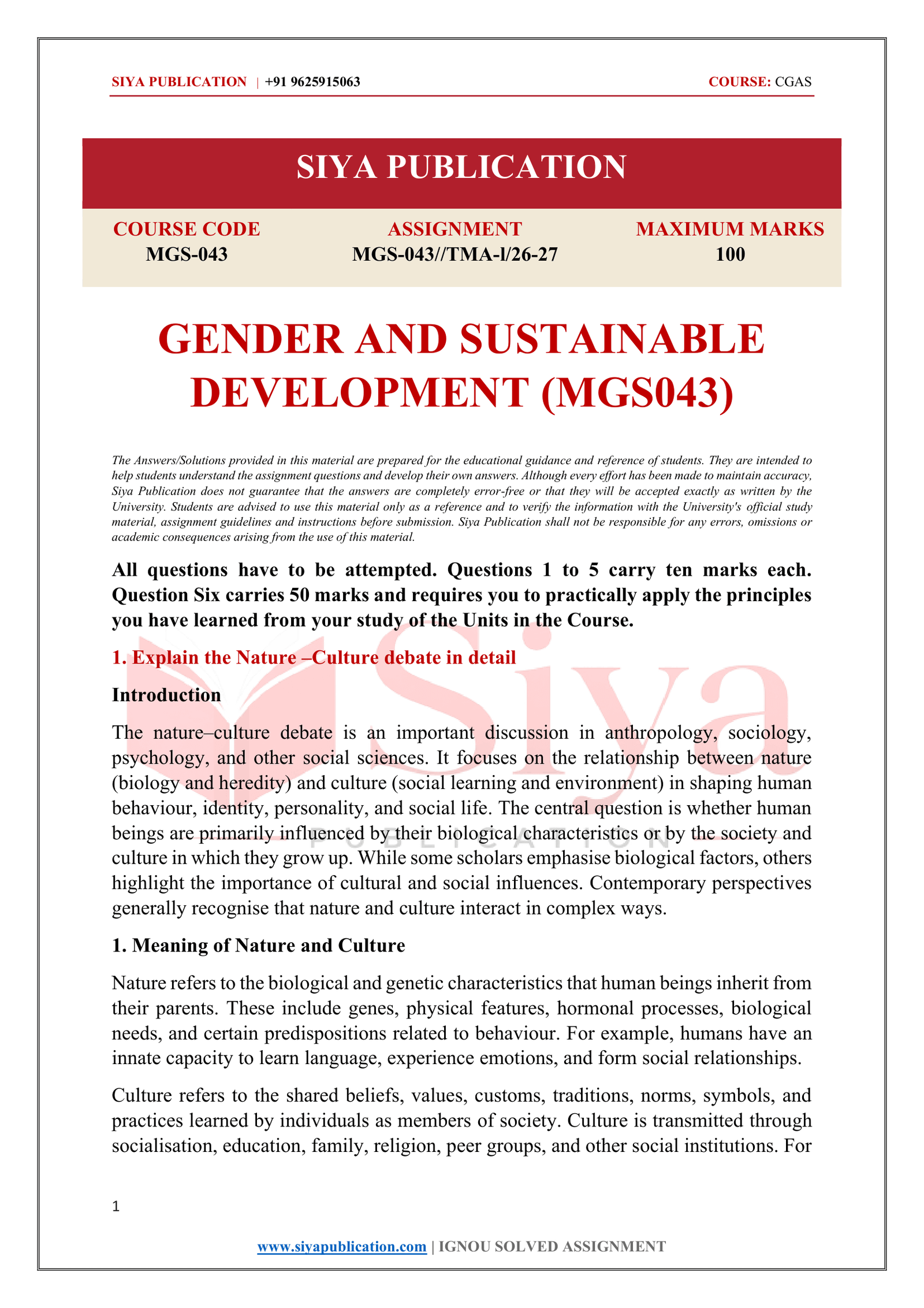 IGNOU MGS-043 Solved Assignment 2026-27 – English Medium - Image 2