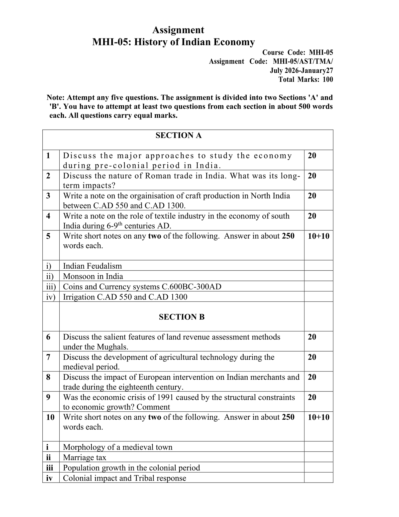 IGNOU MHI-05 Solved Assignment 2026-27 – English Medium