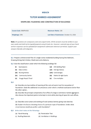 IGNOU MMPN-003 Solved Assignment JULY 2026 – English Medium