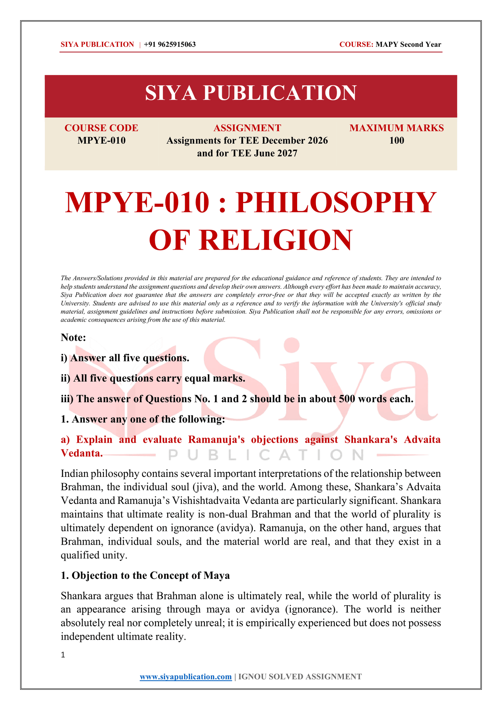 IGNOU MPYE-010 Solved Assignment 2026-27 – English Medium - Image 2