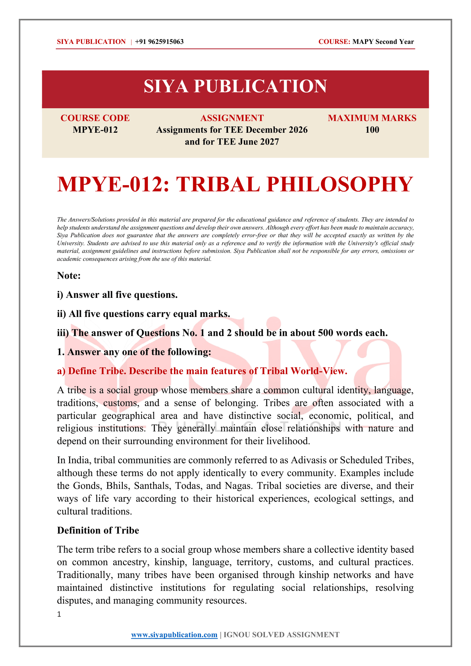 IGNOU MPYE-012 Solved Assignment 2026-27 – English Medium - Image 2