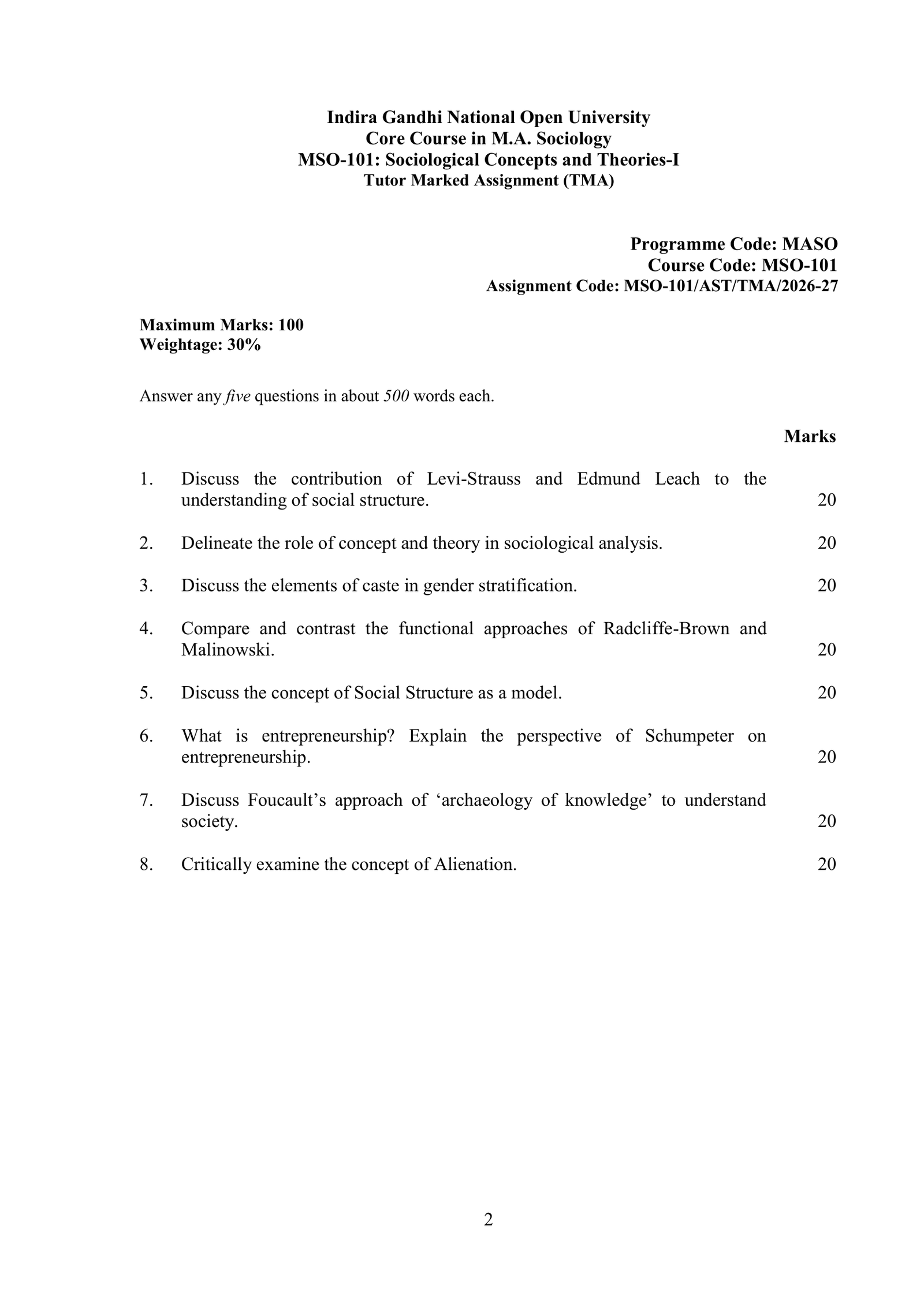 IGNOU MSO-101 Solved Assignment 2026-27 – English Medium