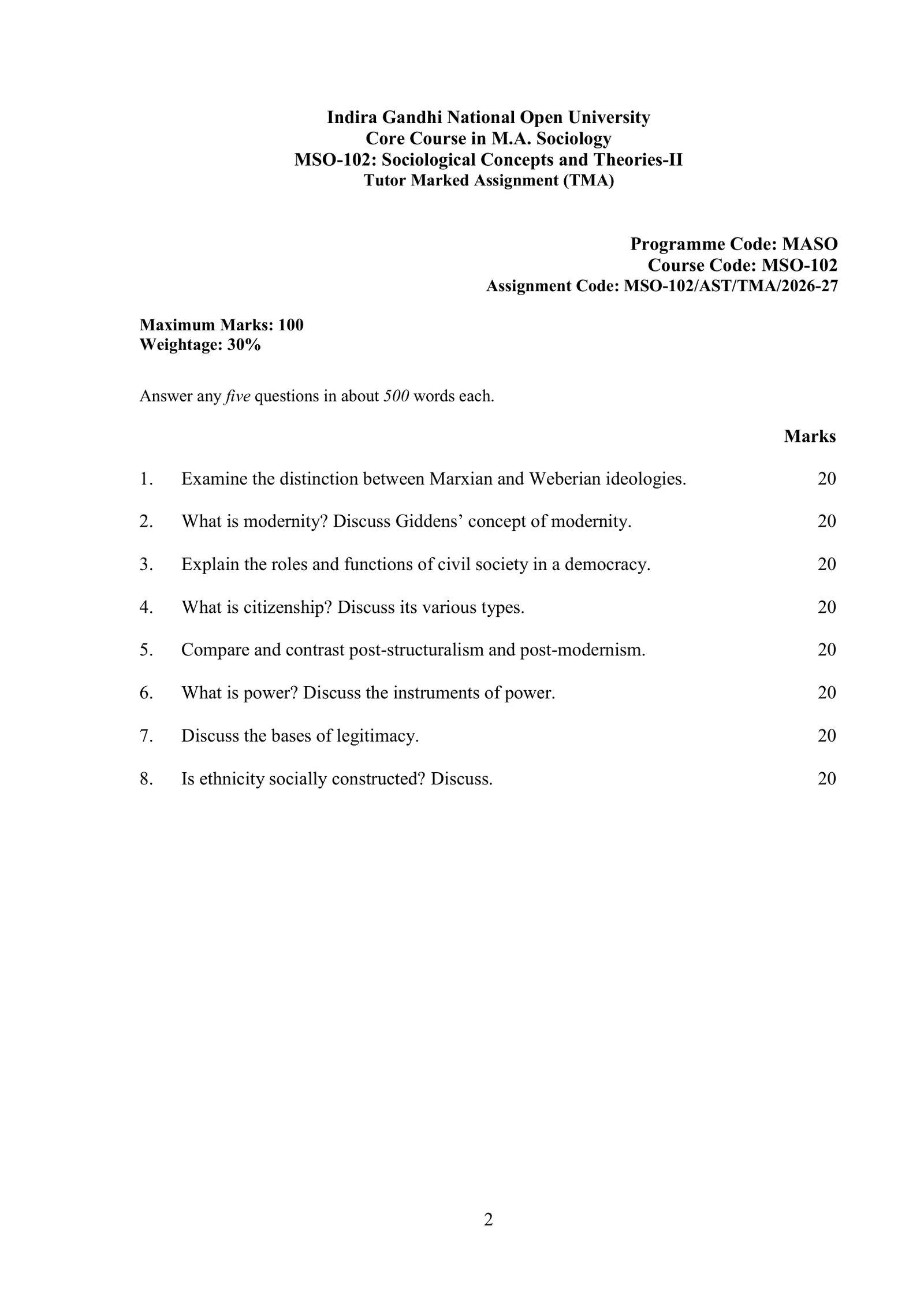 IGNOU MSO-102 Solved Assignment 2026-27 – English Medium