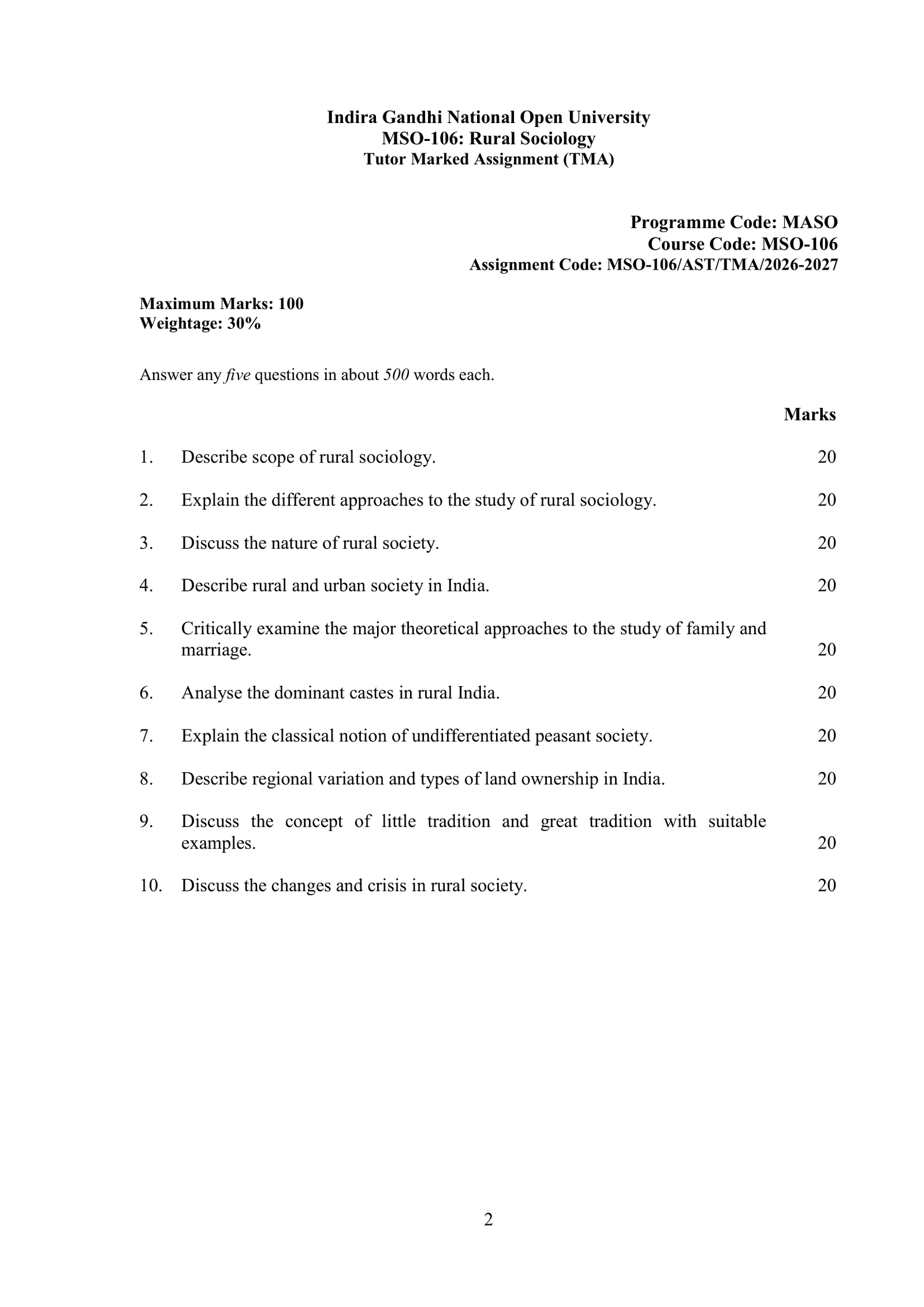 IGNOU MSO-106 Solved Assignment 2026-27 – English Medium