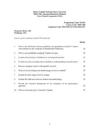 IGNOU MSO-108 Solved Assignment 2026-27 – English Medium