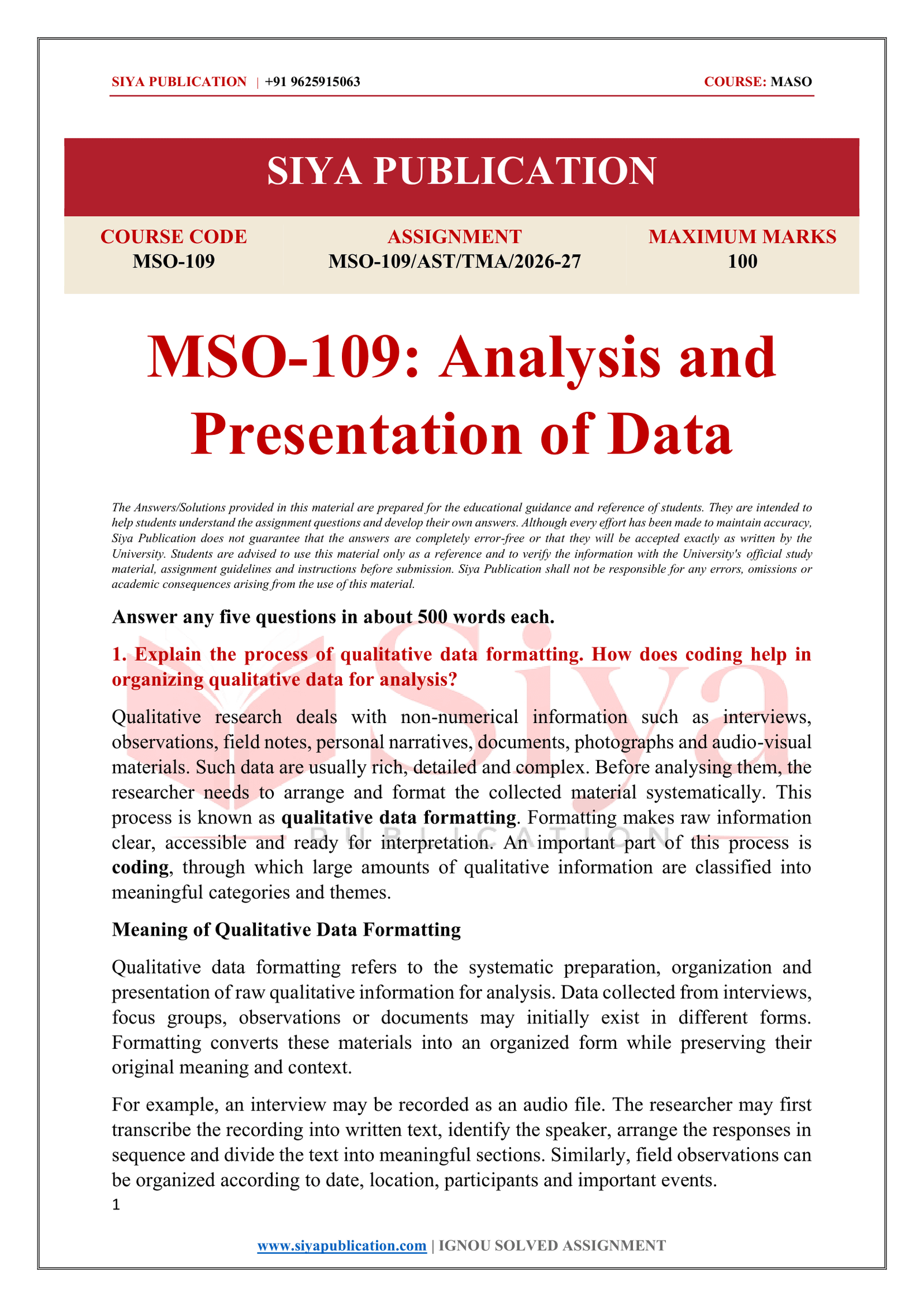 IGNOU MSO-109 Solved Assignment 2026-27 – English Medium - Image 2