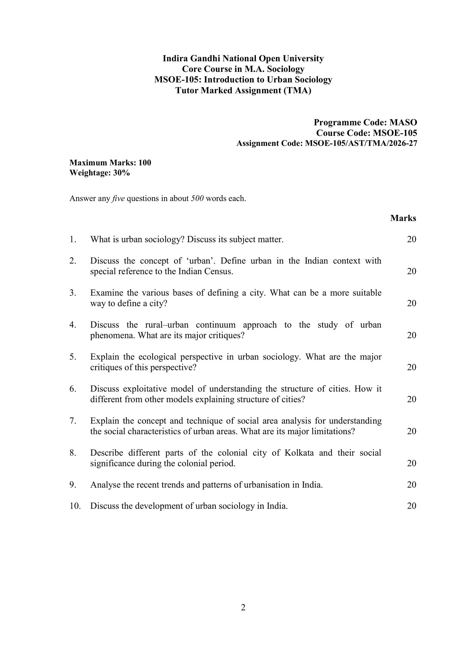 IGNOU MSOE-105 Solved Assignment 2026-27 – English Medium