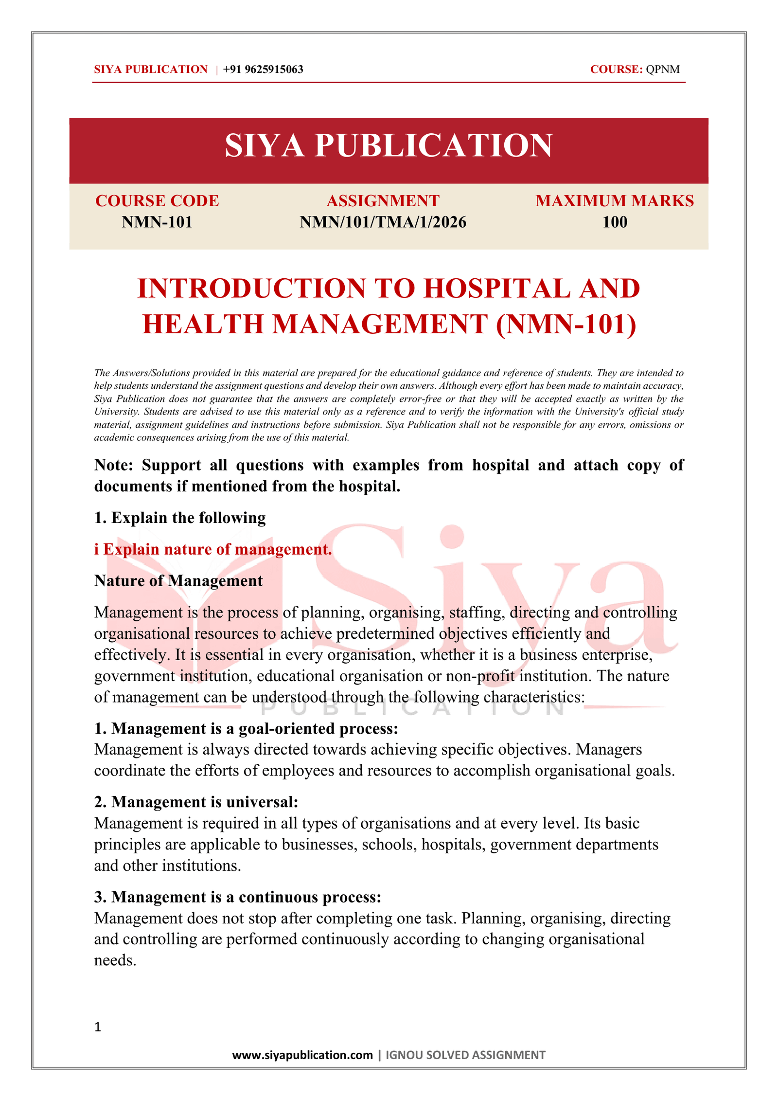 IGNOU NMN-101/TMA-1 SOLVED ASSIGNMENT JULY 2026 ENGLISH MEDIUM - Image 2
