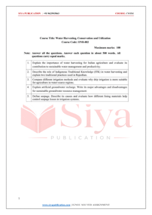 IGNOU ONR-003 Solved Assignment 2026-27 – English Medium