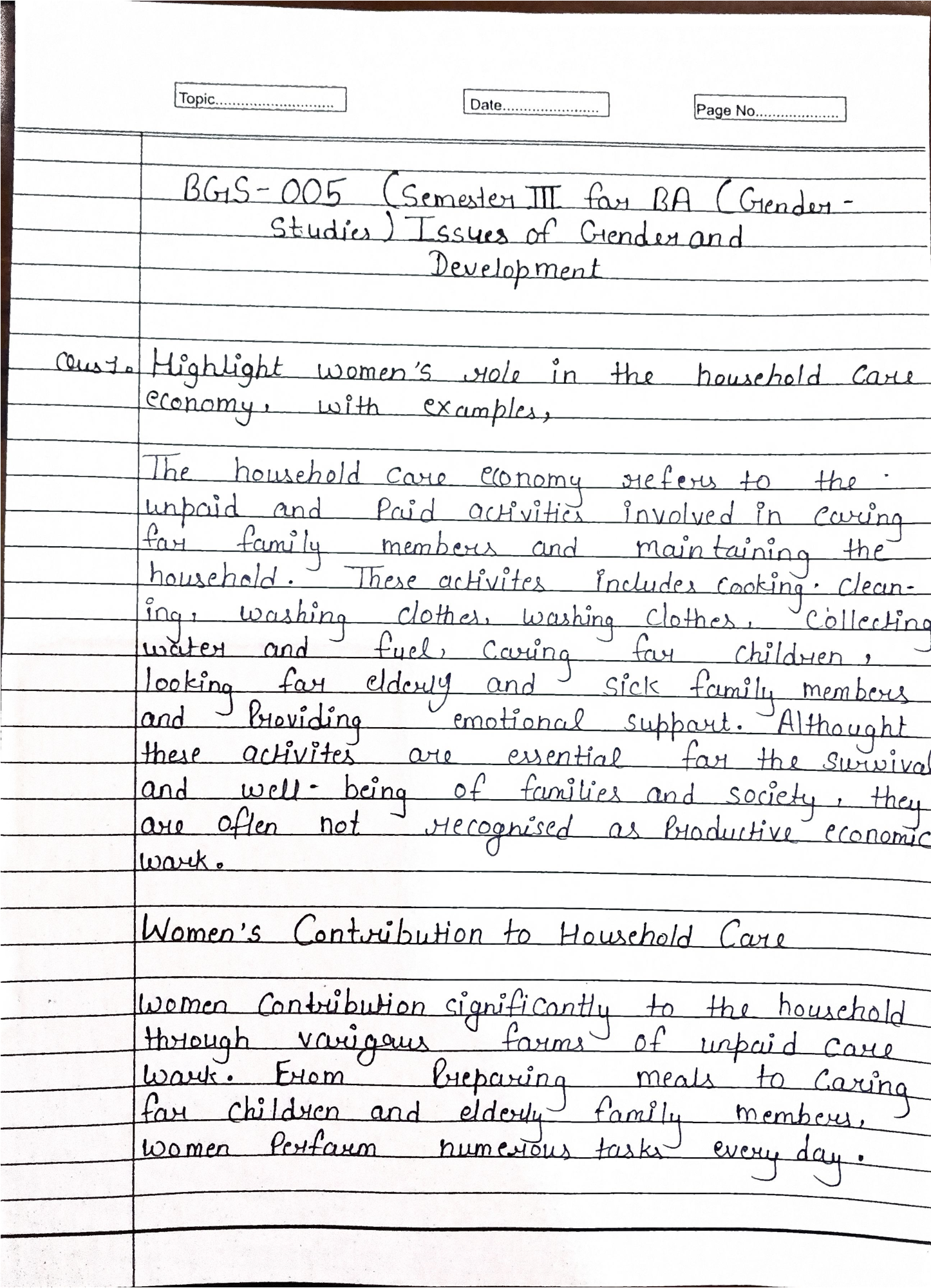 IGNOU handwritten assignment sample page 2